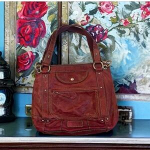 Fossil red leather bag